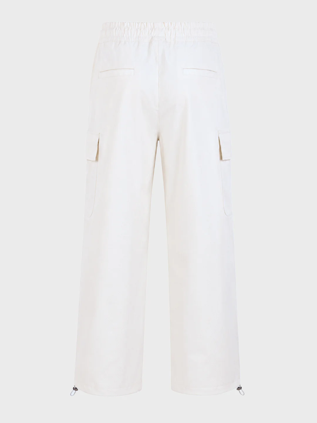Men's White Relaxed Fit Solid Utility Joggers - Image 8