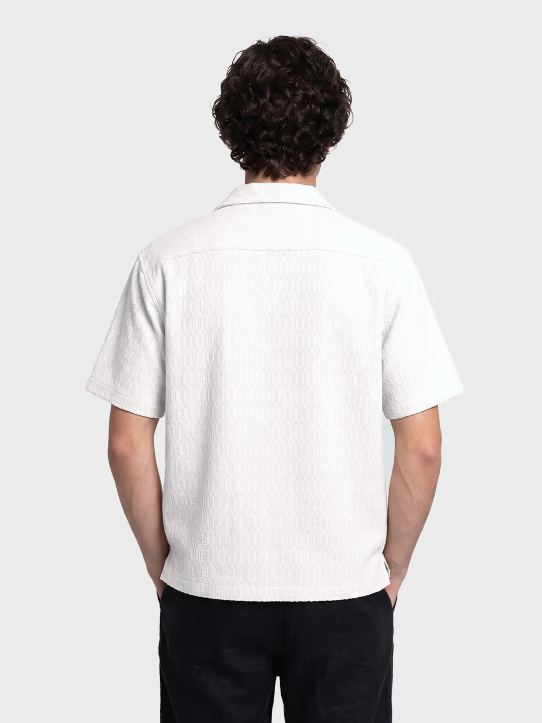 Men's White Relaxed Fit Solid Casual Shirt - Image 5
