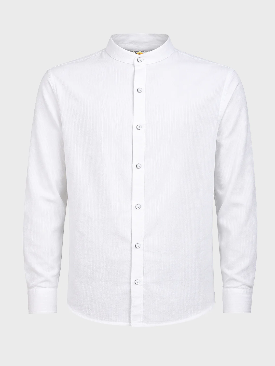 Men's White Relaxed Fit Textured Casual Shirt - Image 4