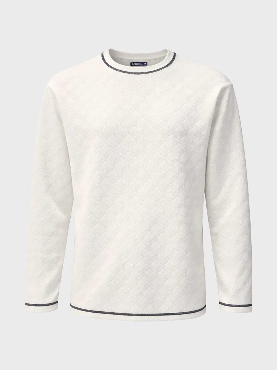 Men's White Relaxed Fit Textured Casual T-Shirts - Image 5