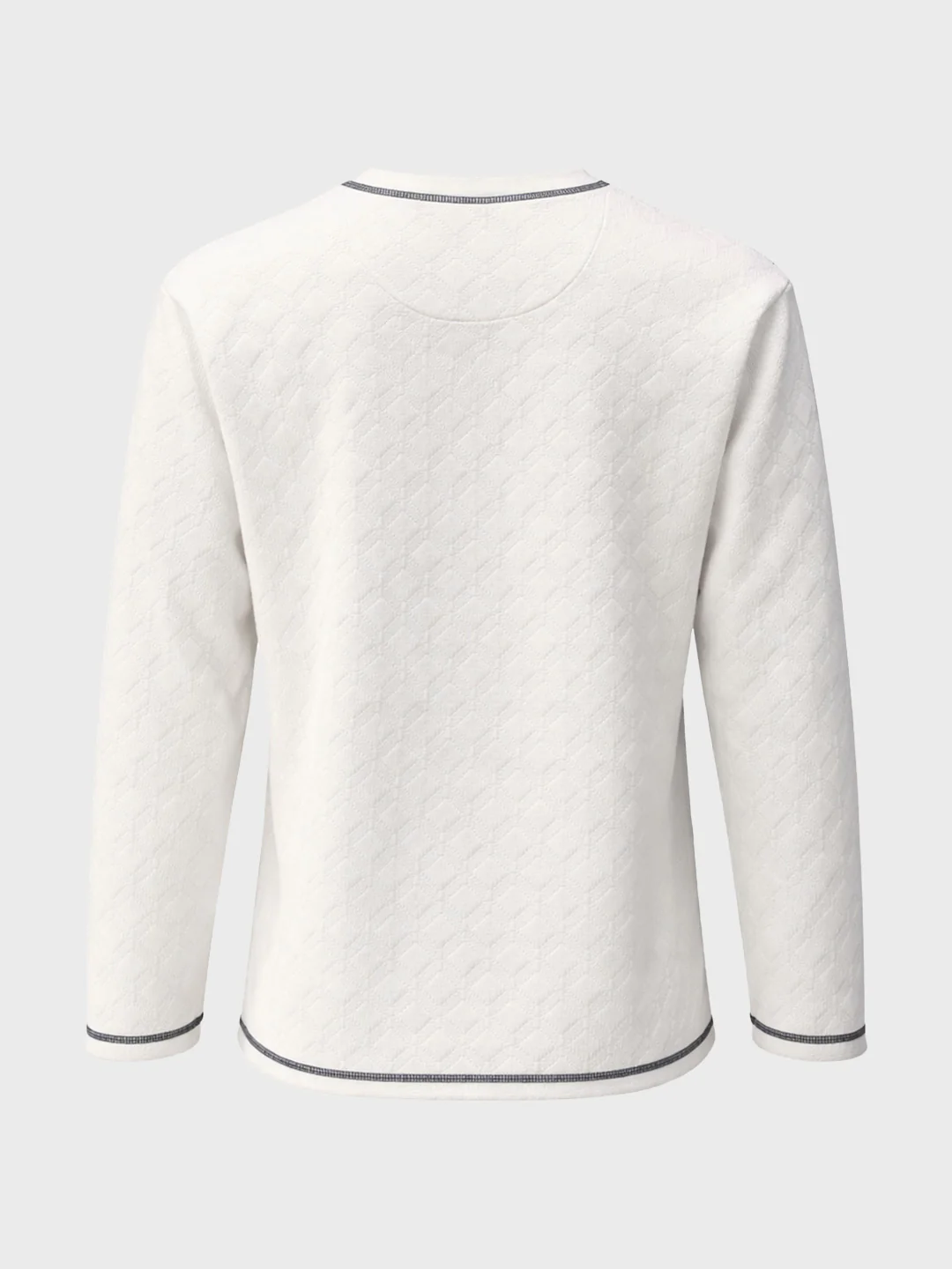Men's White Relaxed Fit Textured Casual T-Shirts - Image 6