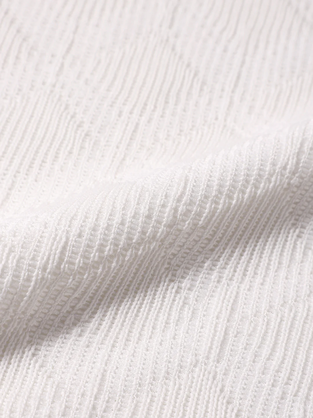 Men's White Relaxed Fit Textured Casual T-Shirts - Image 7