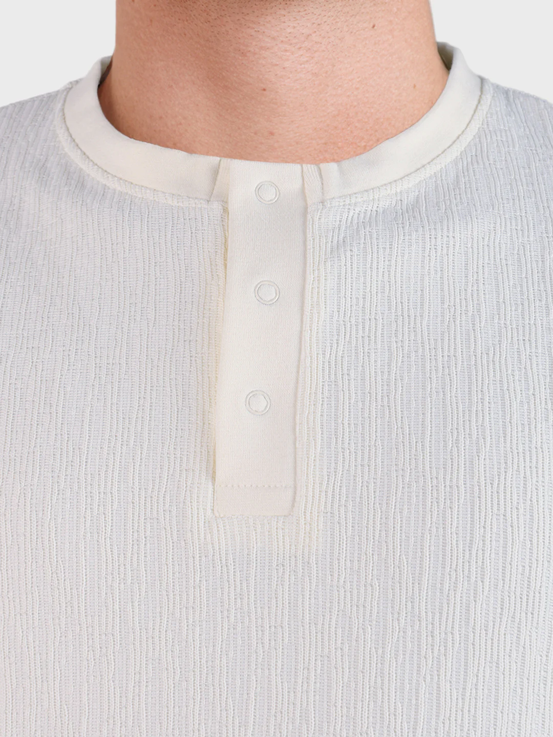 Men's White Relaxed Fit Solid Casual T-Shirts - Image 3