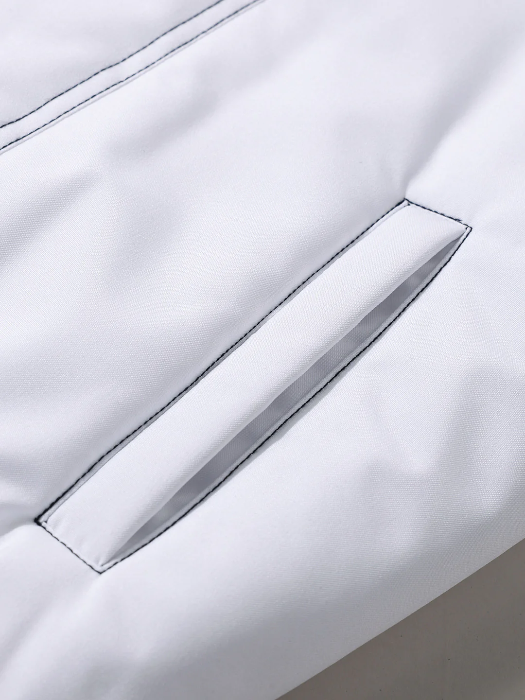 Men's White Relaxed Fit Textured Retro Jacket - Image 3