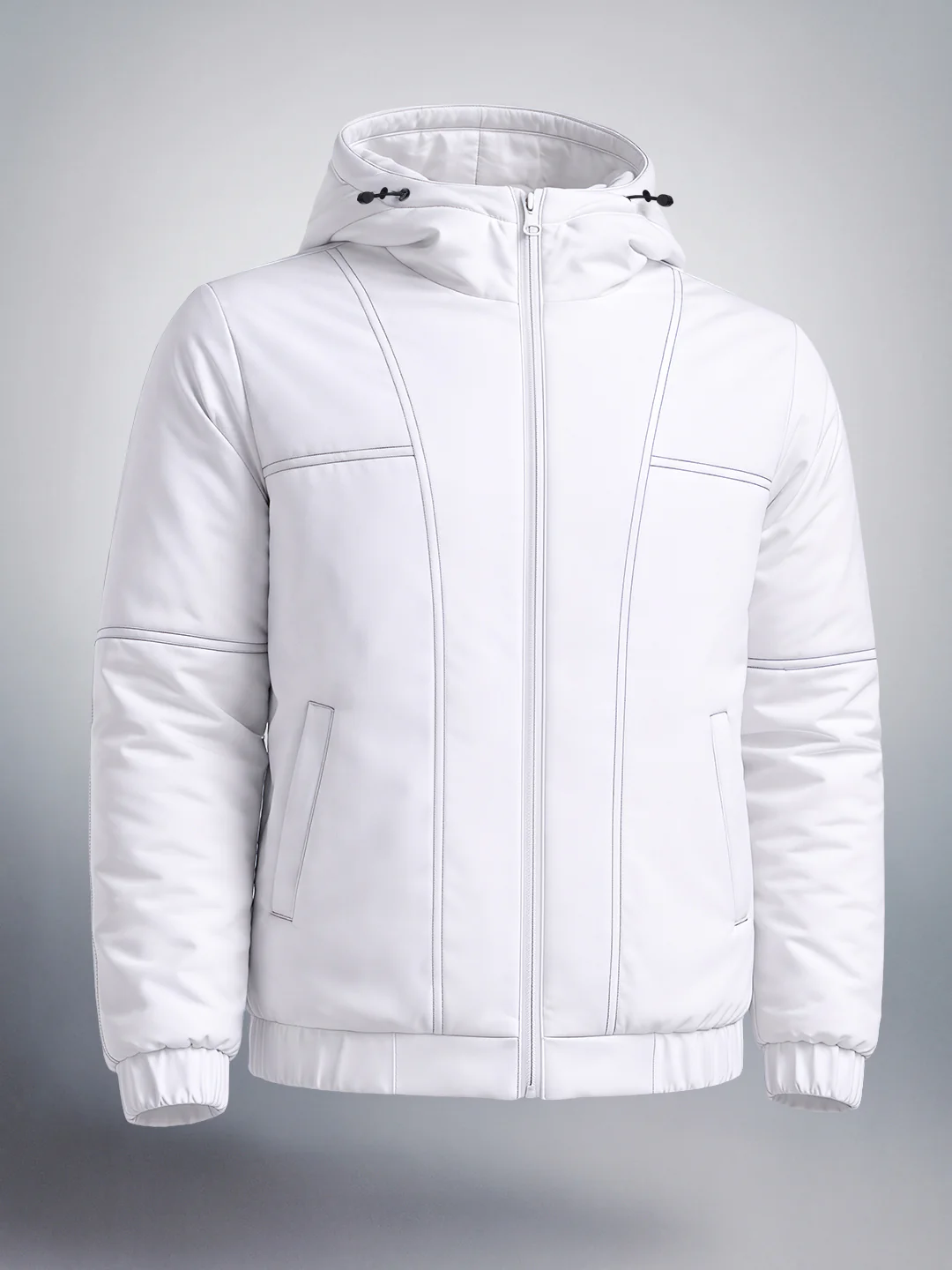 Men's White Relaxed Fit Textured Retro Jacket - Image 4