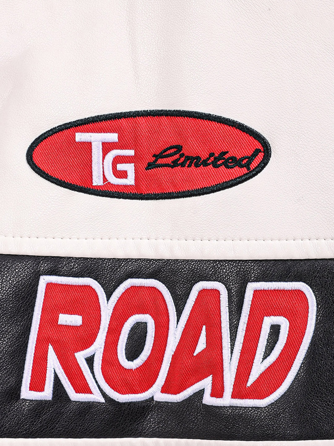 Men's White Slim Fit Embroided Casual Biker Jacket - Image 3