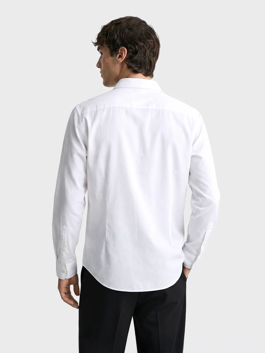 Men's White Slim Fit Embroidered Party Wear Shirts - Image 6