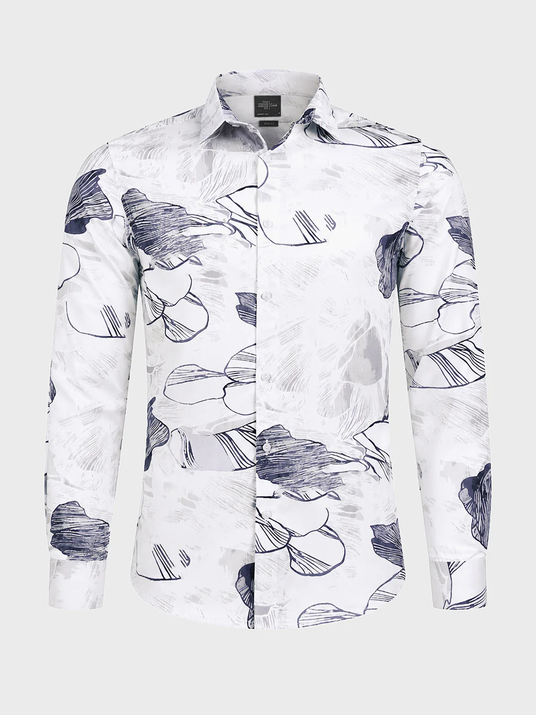 Men's White Slim Fit Printed Party Wear Shirt - Image 6