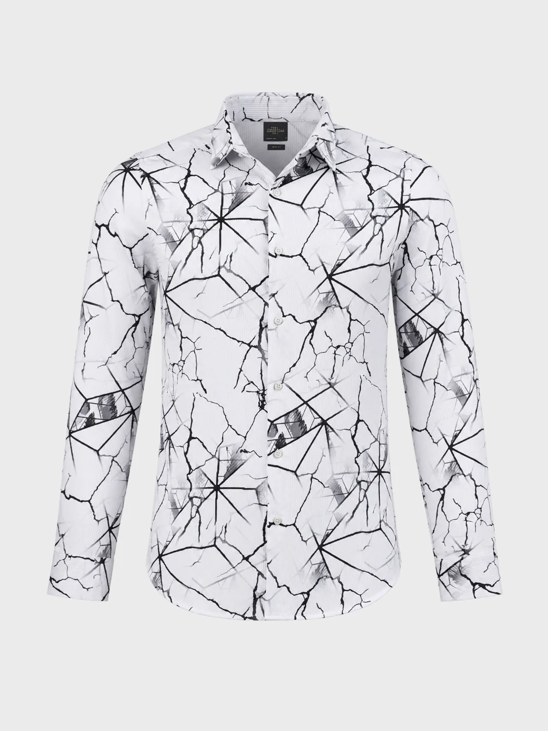 Men's White Slim Fit Printed Party Wear Shirt - Image 6