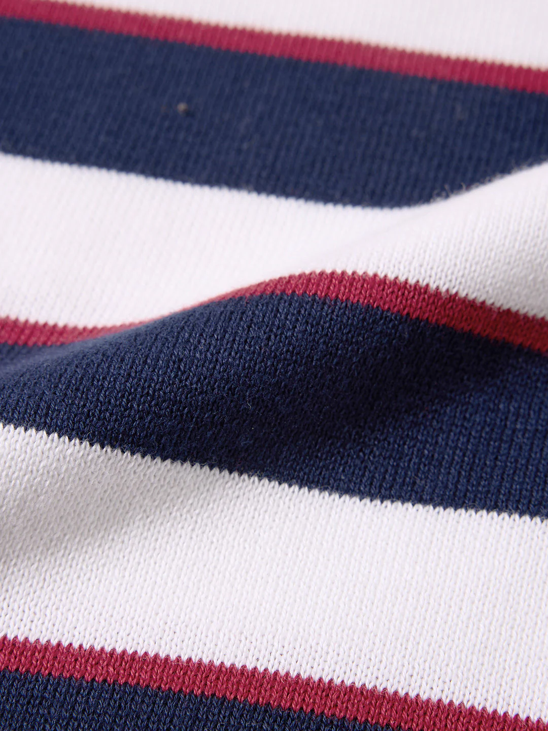 Men's White Slim Fit Striped Flat Knit Polo T-Shirt - Image 7