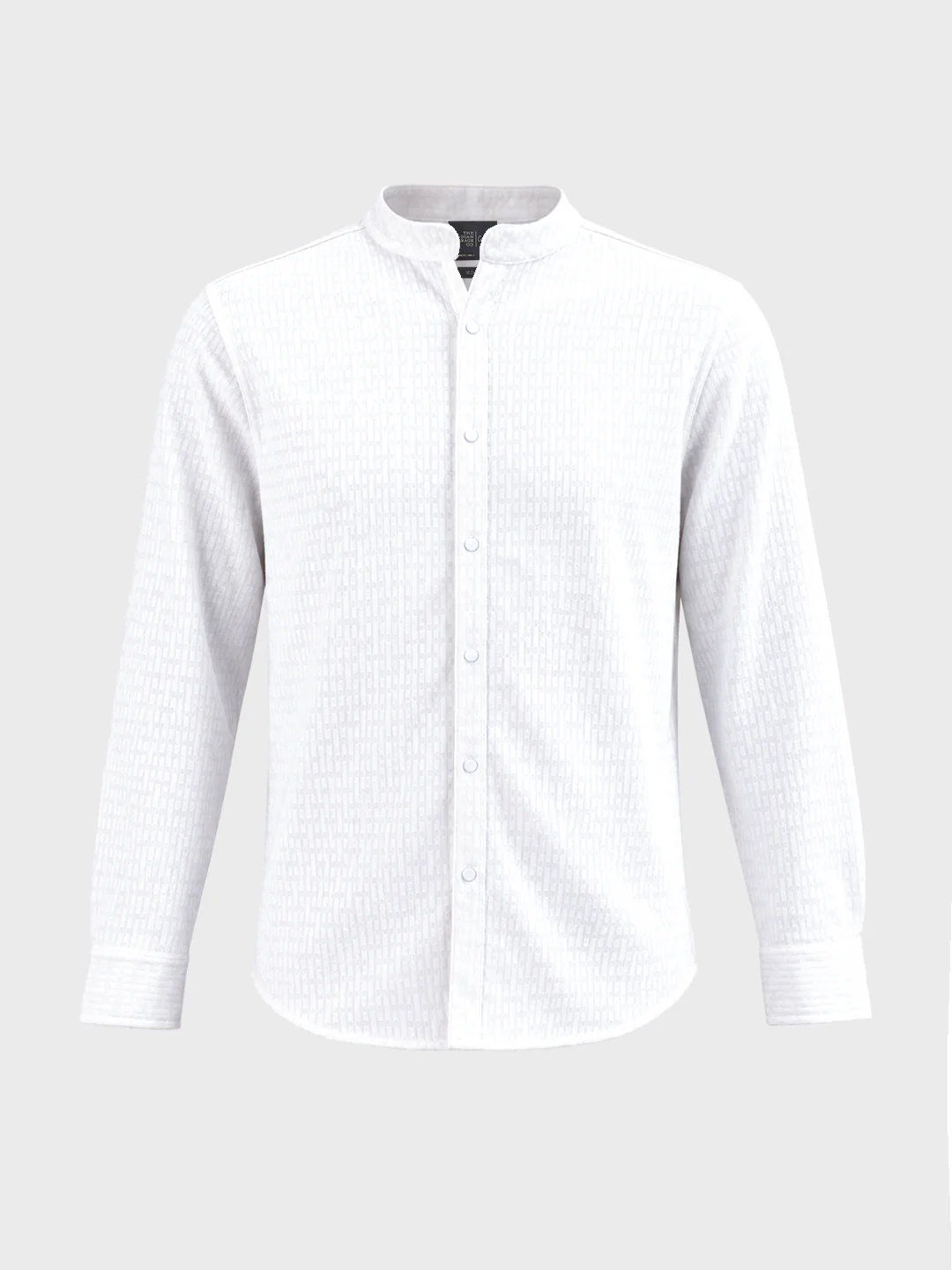 Men's White Slim Fit Textured Party Wear Shirt - Image 7