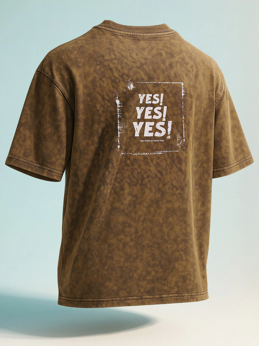 Men's Yellow Relaxed Fit Graphic Printed 240 GSM Street Wear T-Shirt - Image 7