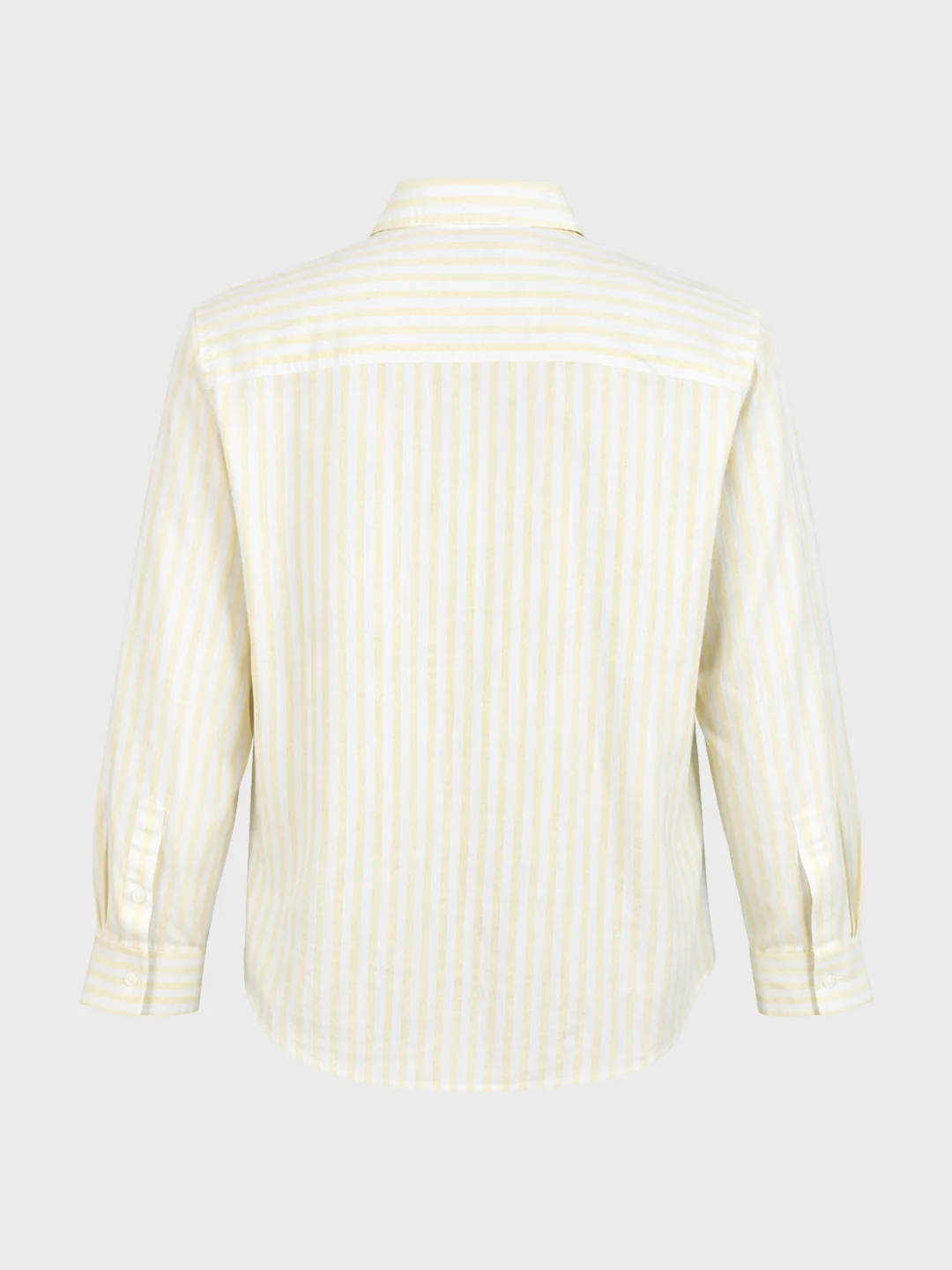Men's Yellow Super Relaxed Fit Vertical Stripes Casual Shirt - Image 7