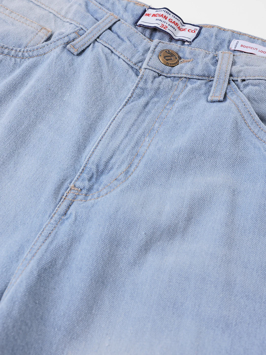 Men's Light Blue Loose Fit Solid Street Wear Jeans - Image 6