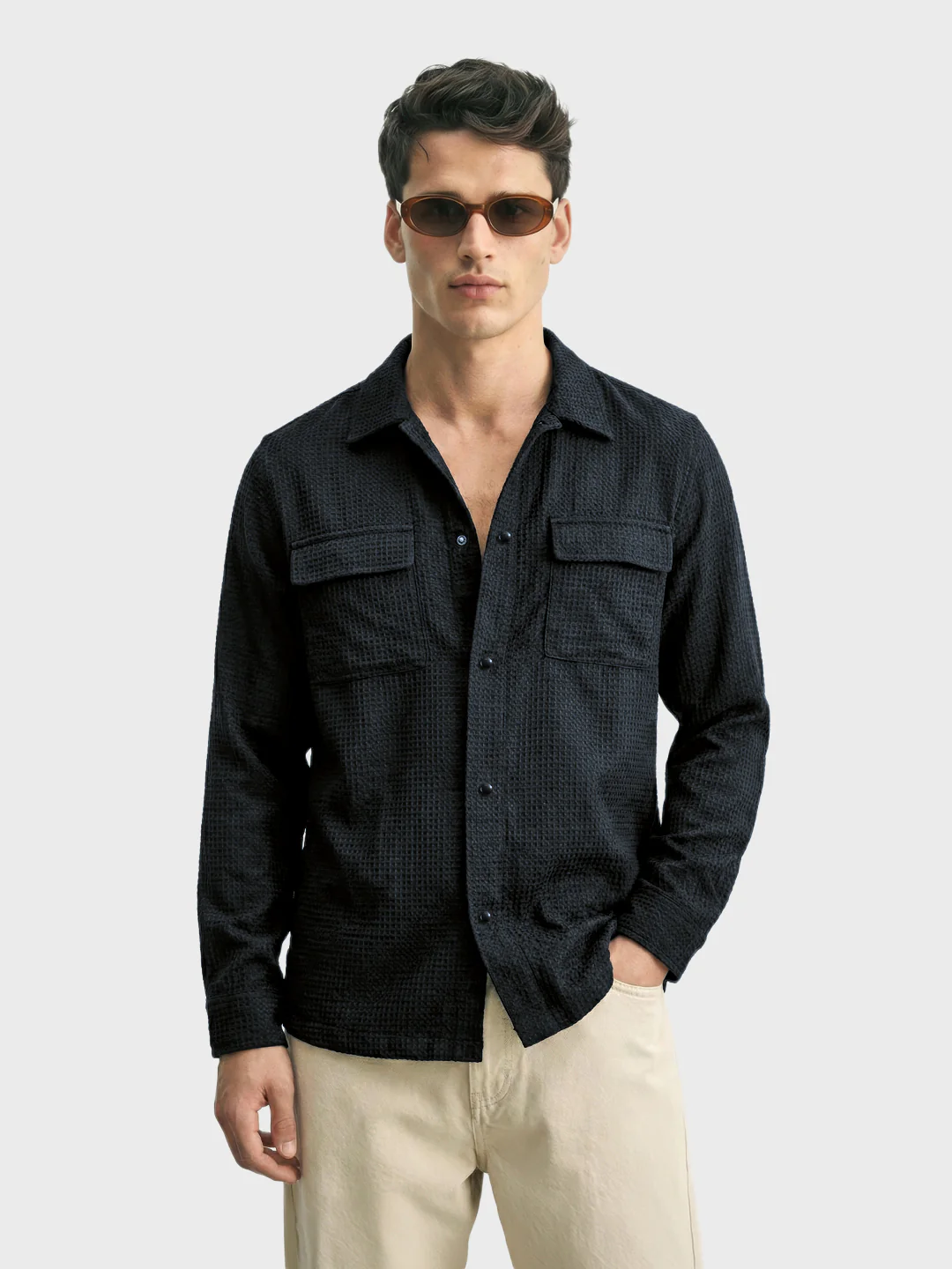 Men's Black Regular Fit Casual Shirt