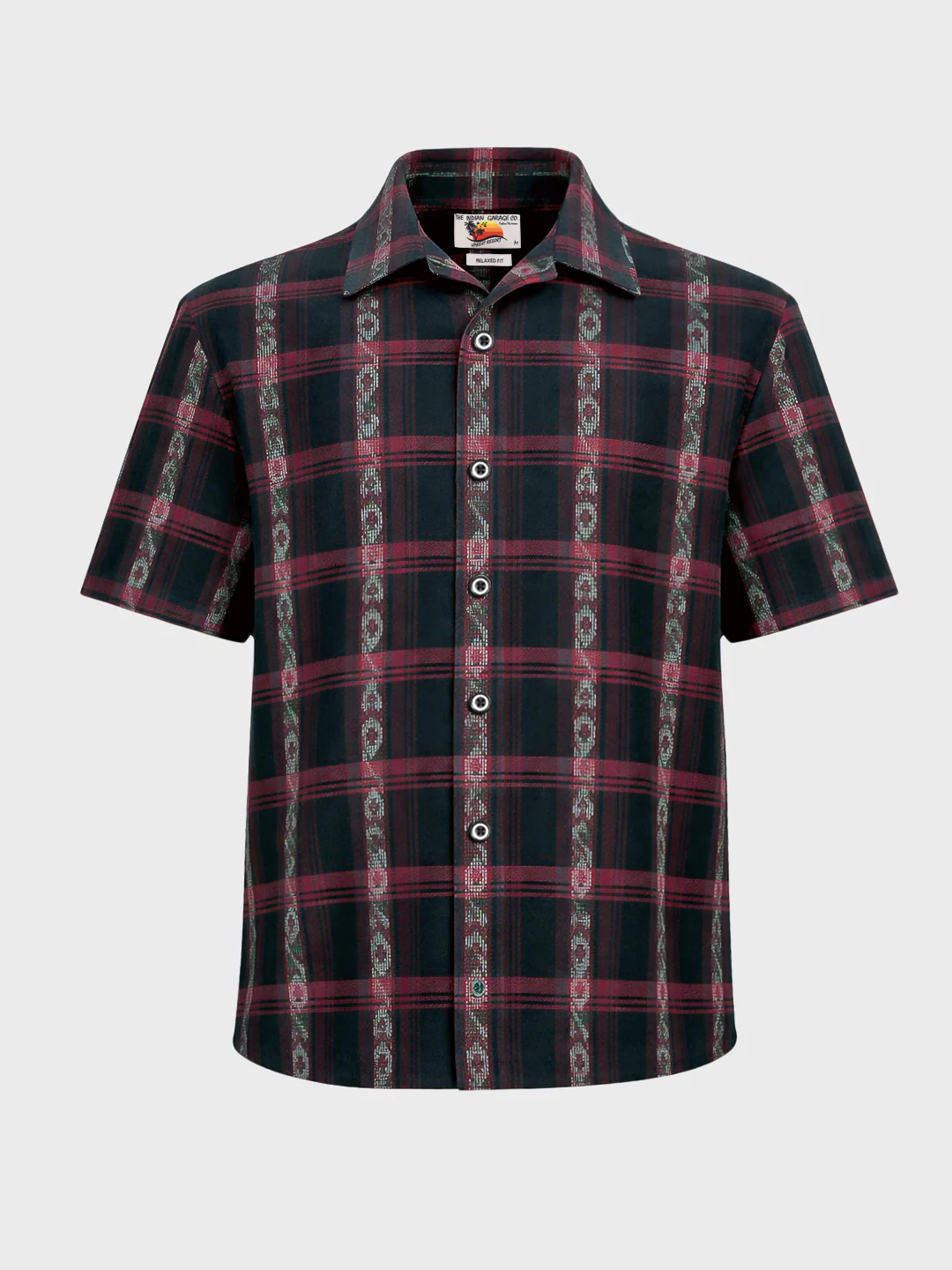 Men's Black Relaxed Fit Striped Resort Wear Shirt - Image 4