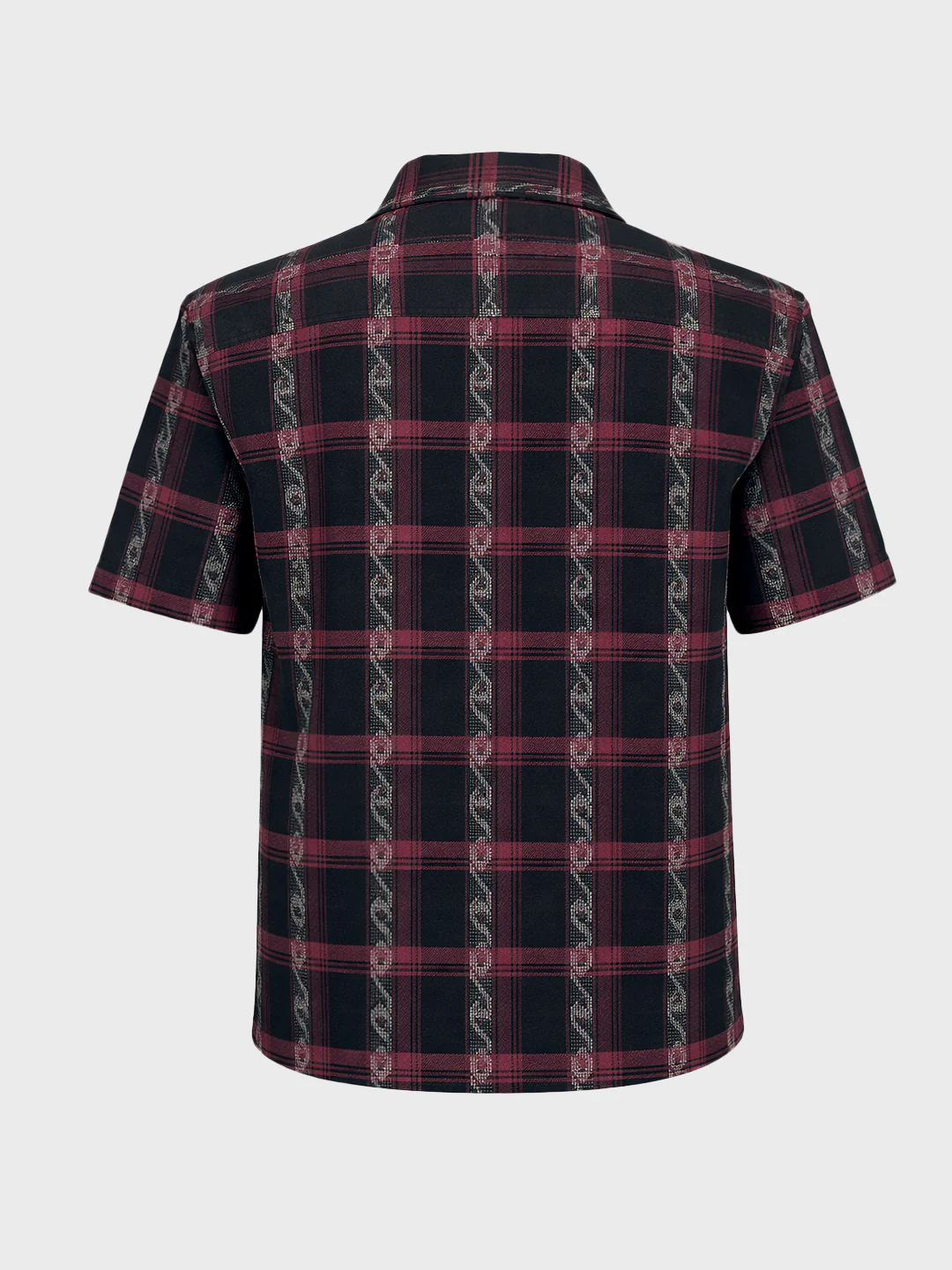 Men's Black Relaxed Fit Striped Resort Wear Shirt - Image 5