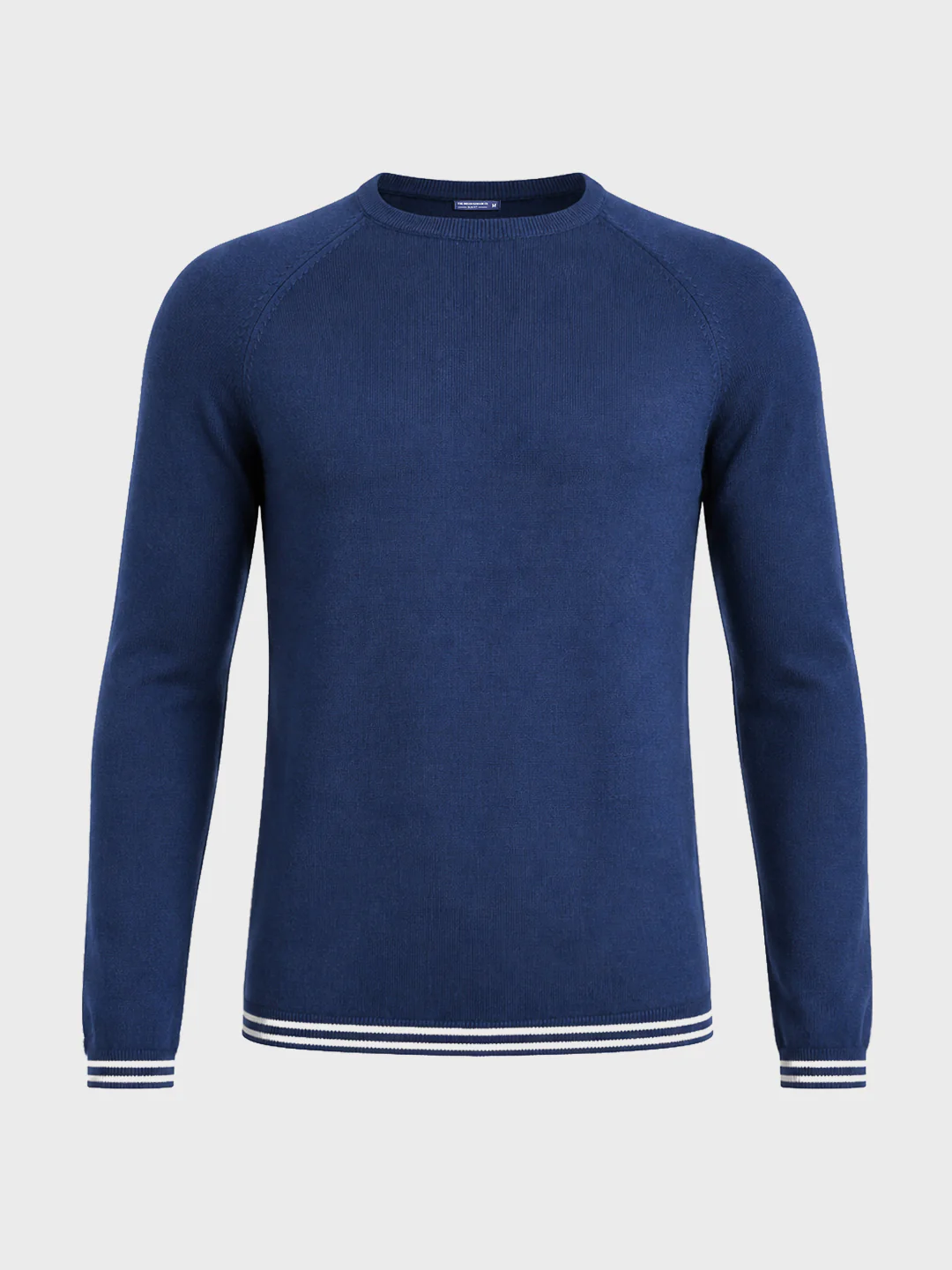 Men's Navy Blue Slim Fit Solid Flat Knit T-Shirt - Image 6