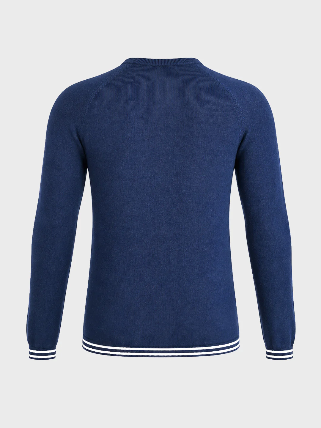 Men's Navy Blue Slim Fit Solid Flat Knit T-Shirt - Image 7