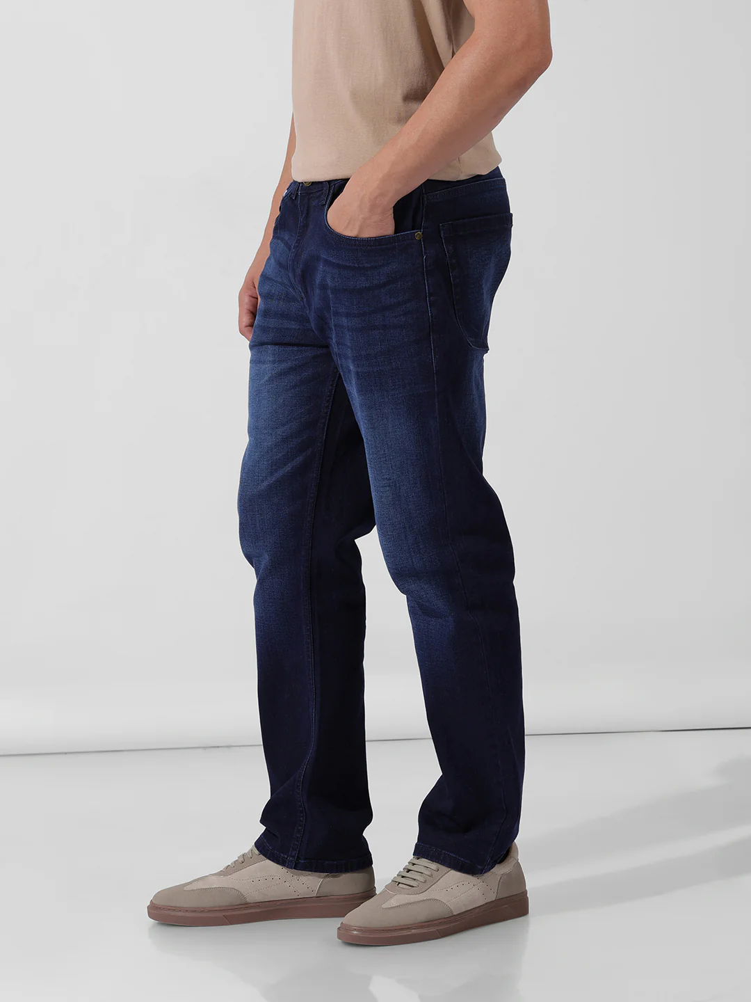 Men's Blue Regular Fit Casual Jeans - Image 2