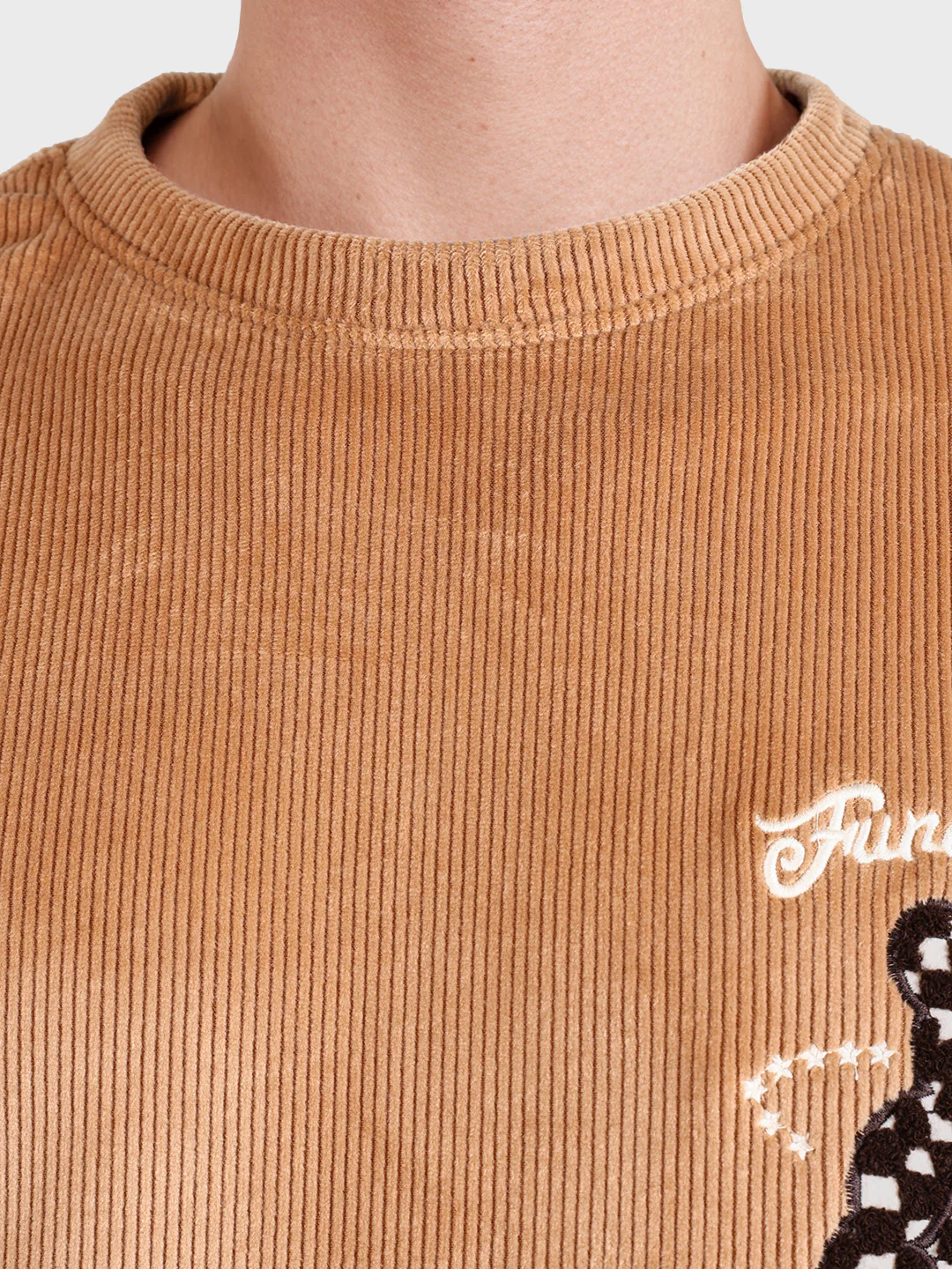 Men's Taupe Oversized Fit Embroidered Casual Sweatshirt - Image 6