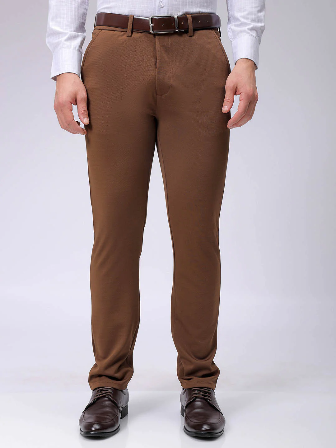 Men's Nutshell Slim Fit Textured Formal Trouser