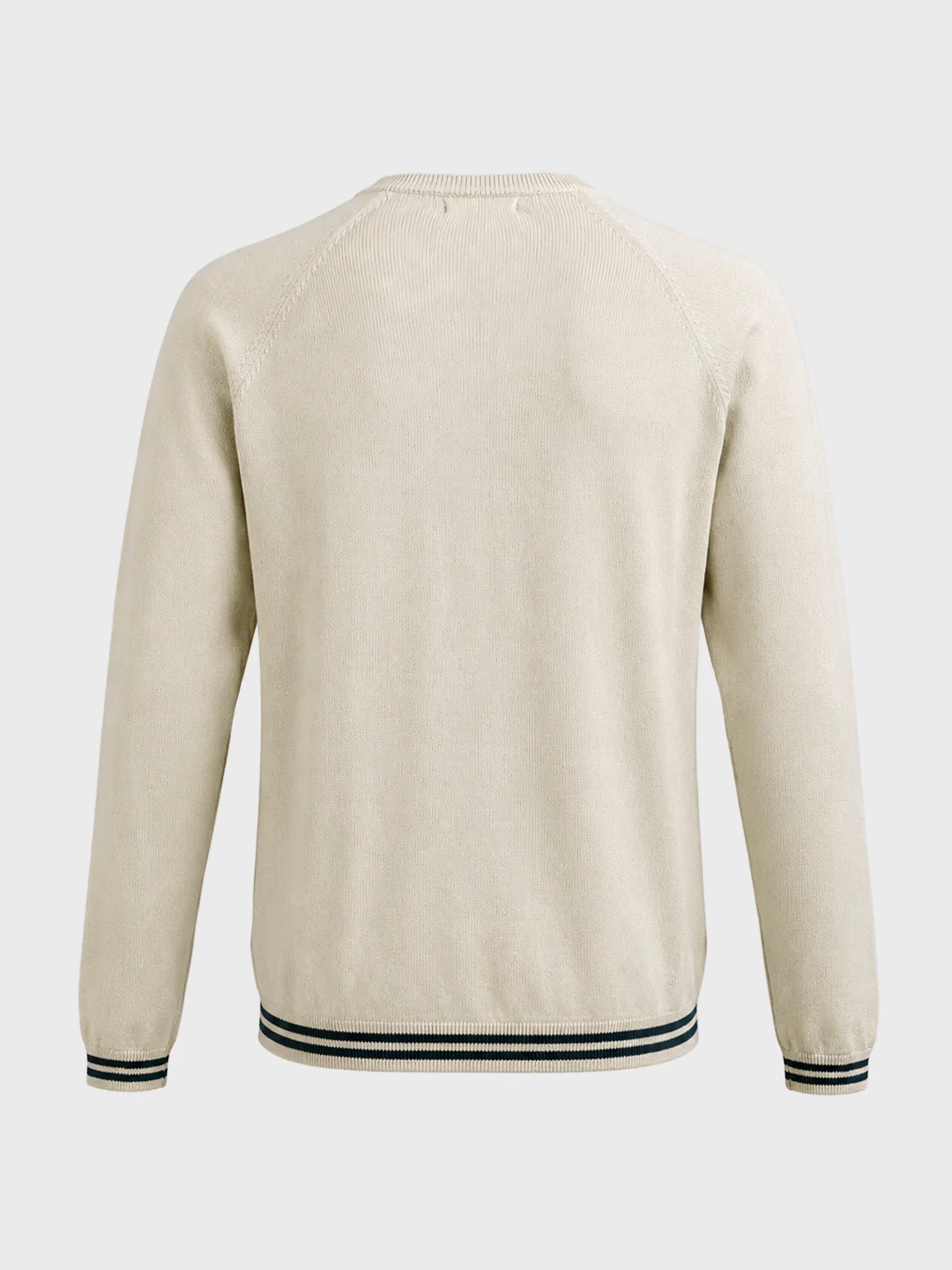 Men's Cream Slim Fit Textured Flat Knit T-Shirt - Image 7