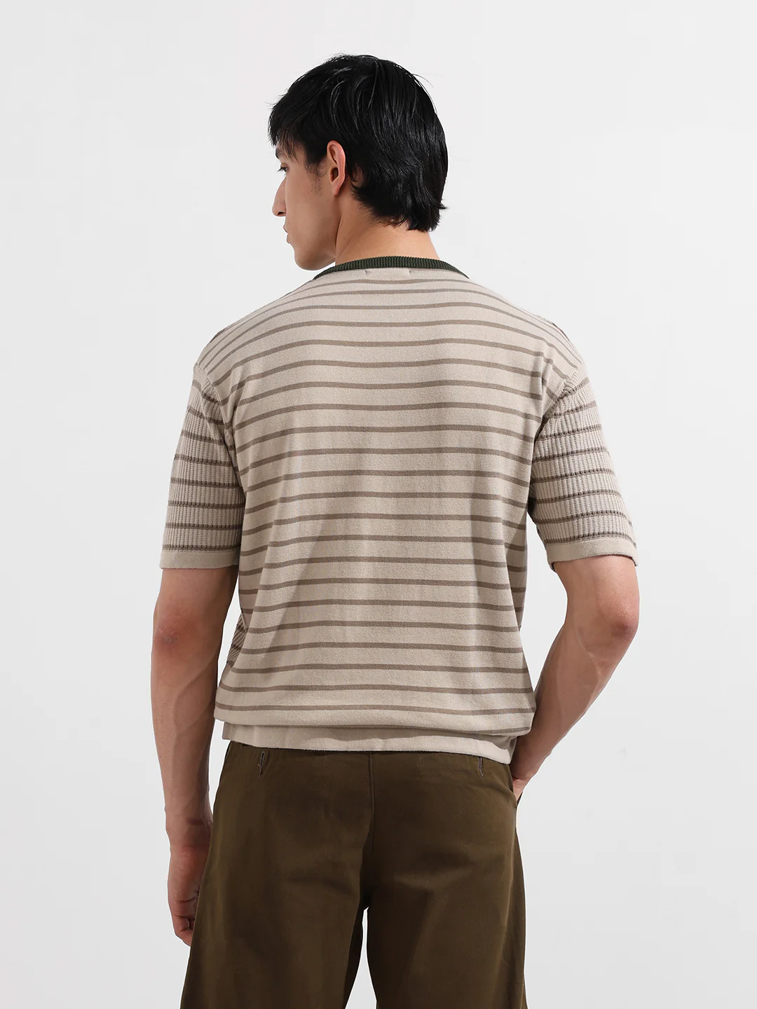 Men's Fawn Oversized Fit Textured Flat Knit T-Shirt - Image 6