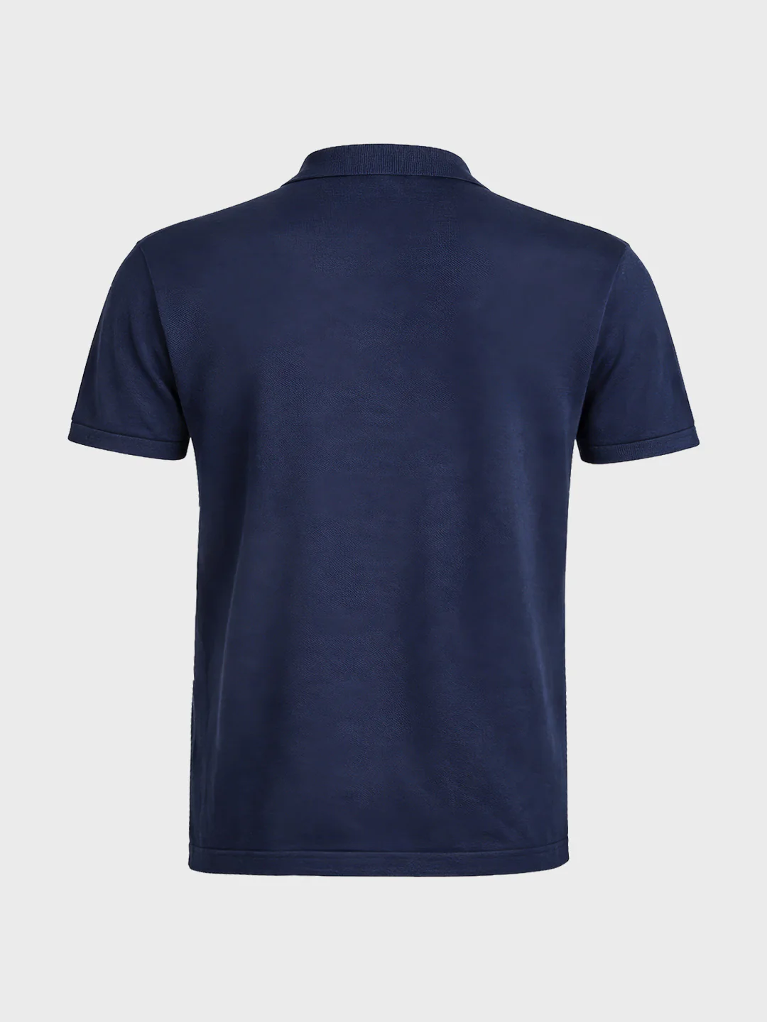 Men's Navy Blue Slim Fit Solid Flat Knit Shirt - Image 6