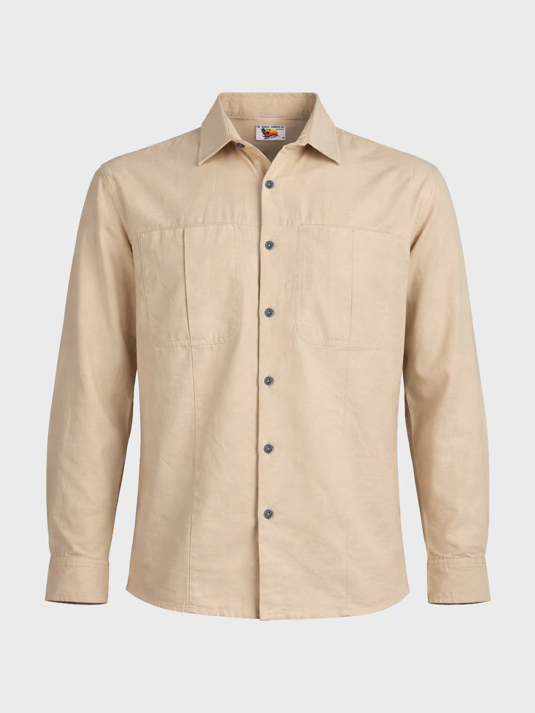 Men's Full Sleeves Relaxed Fit Beige Shirt - Image 6