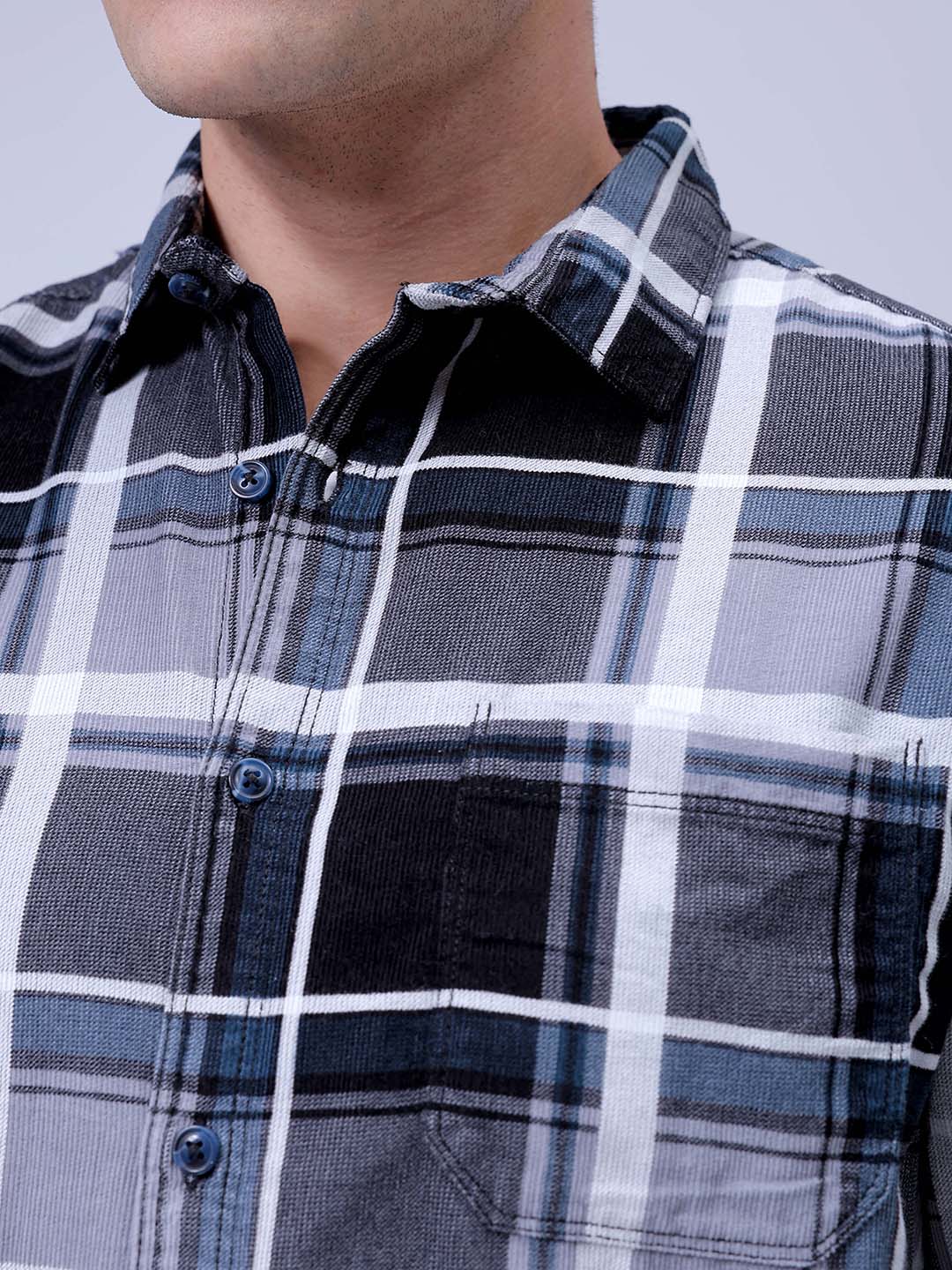 Men's Grey Regular Fit Solid Casual Shirt - Image 3