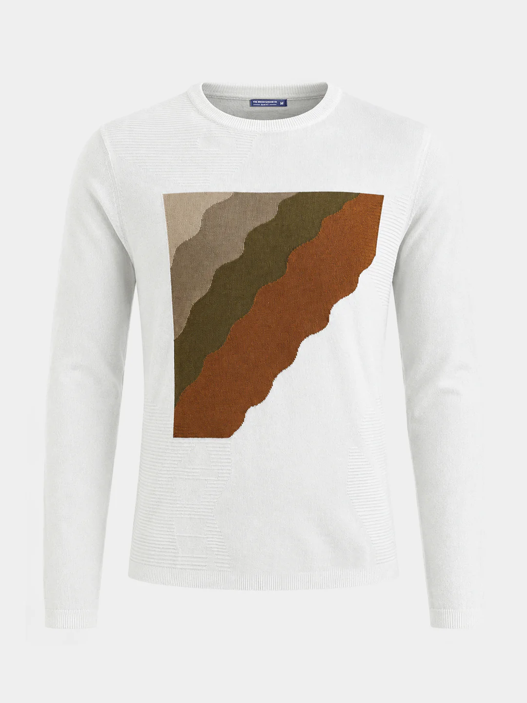 Men's White Slim Fit Solid Flat Knit T-Shirt - Image 6