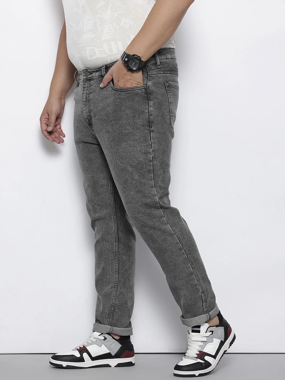 Men's Oversized Grey Jeans - Image 3