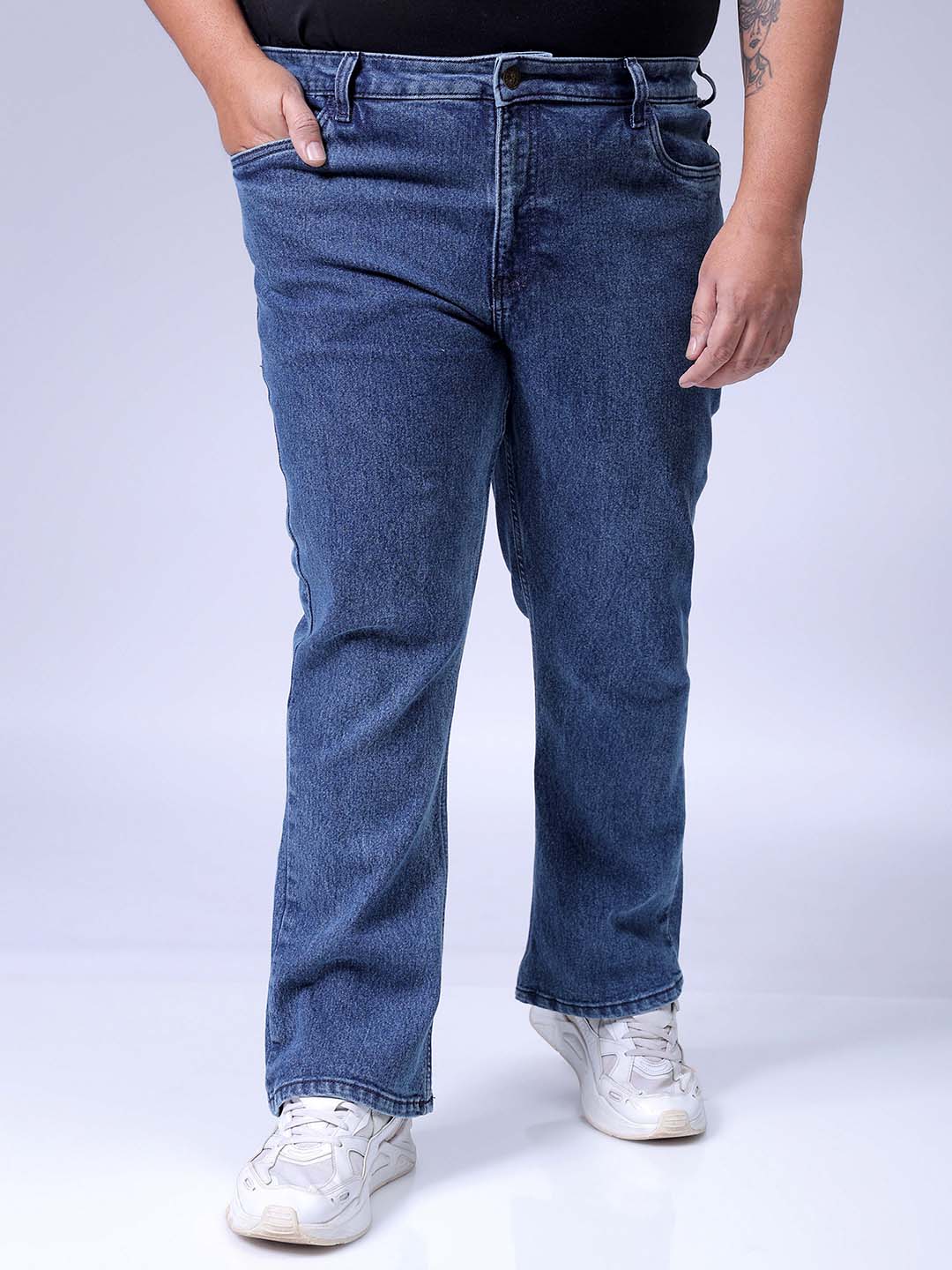 Men's Blue Bootcut Fit Casual Jeans