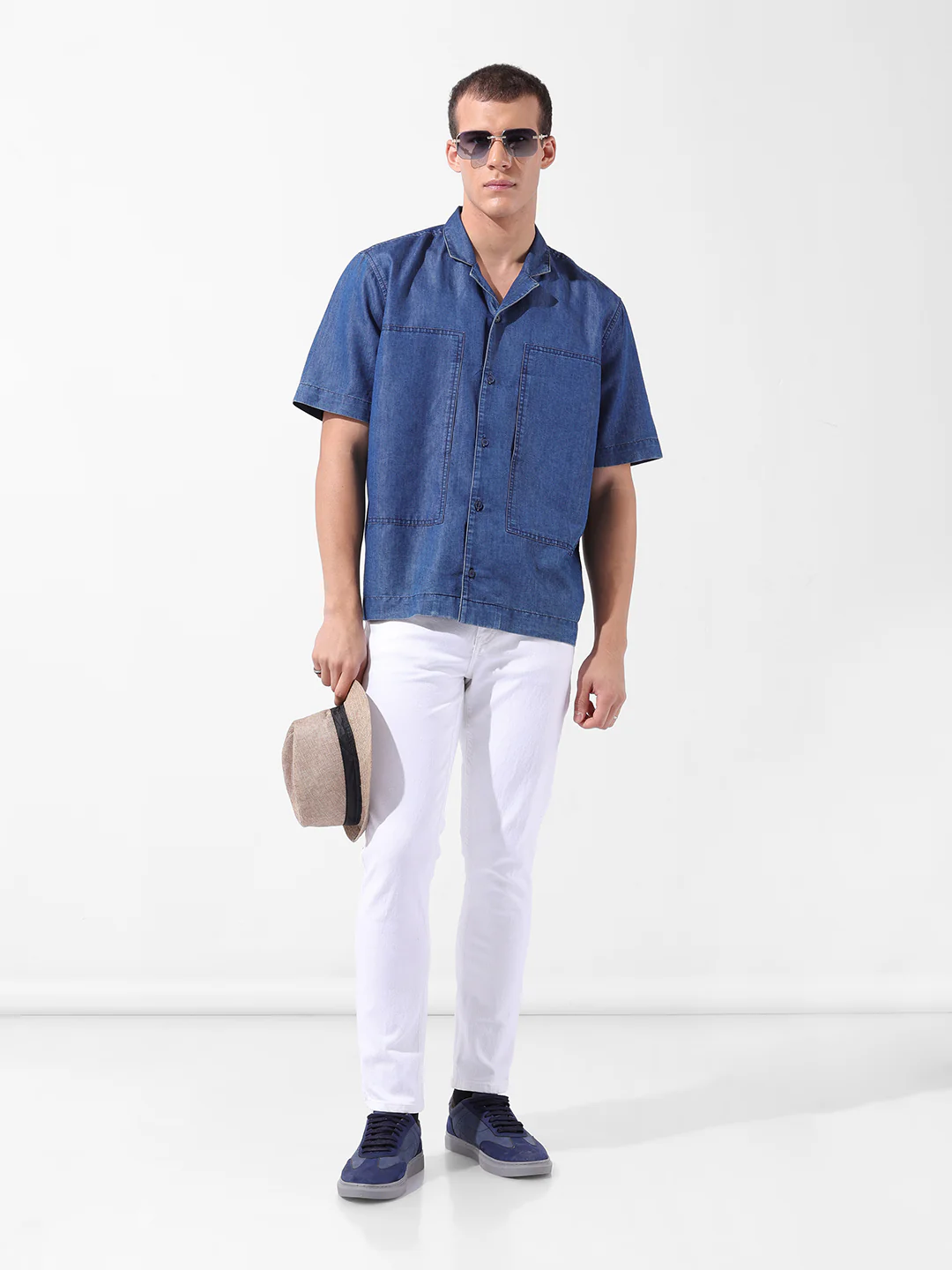Men's White Slim Fit Casual Jeans